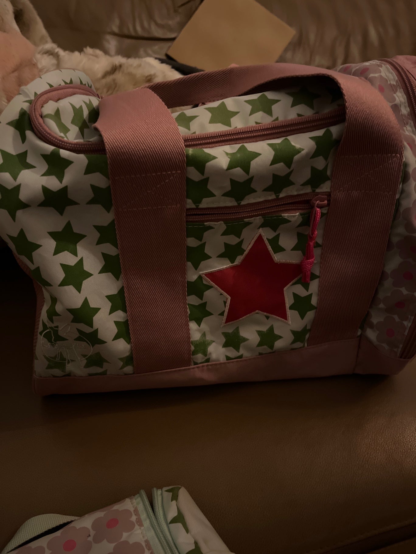 Lässig Tasche Rosa grün Sterne