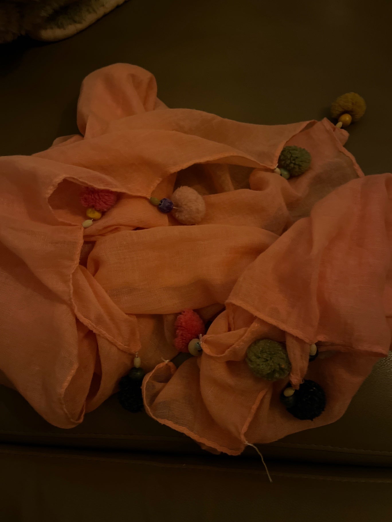 Unbekannt Schal Rosa, Bommel