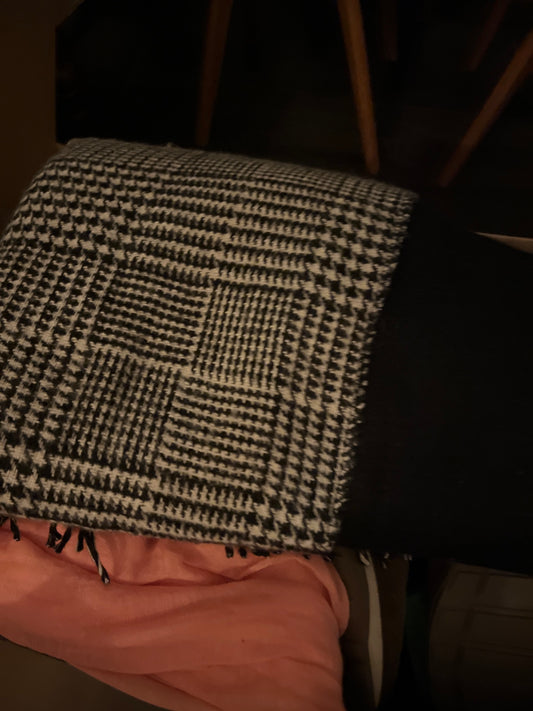 Pieces Schal Poncho Schwarz und Weiß