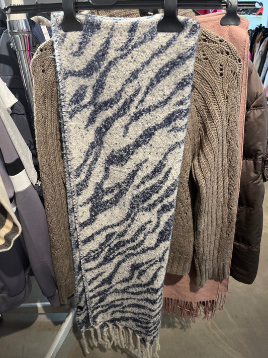 Schal Zebra weiß blau
