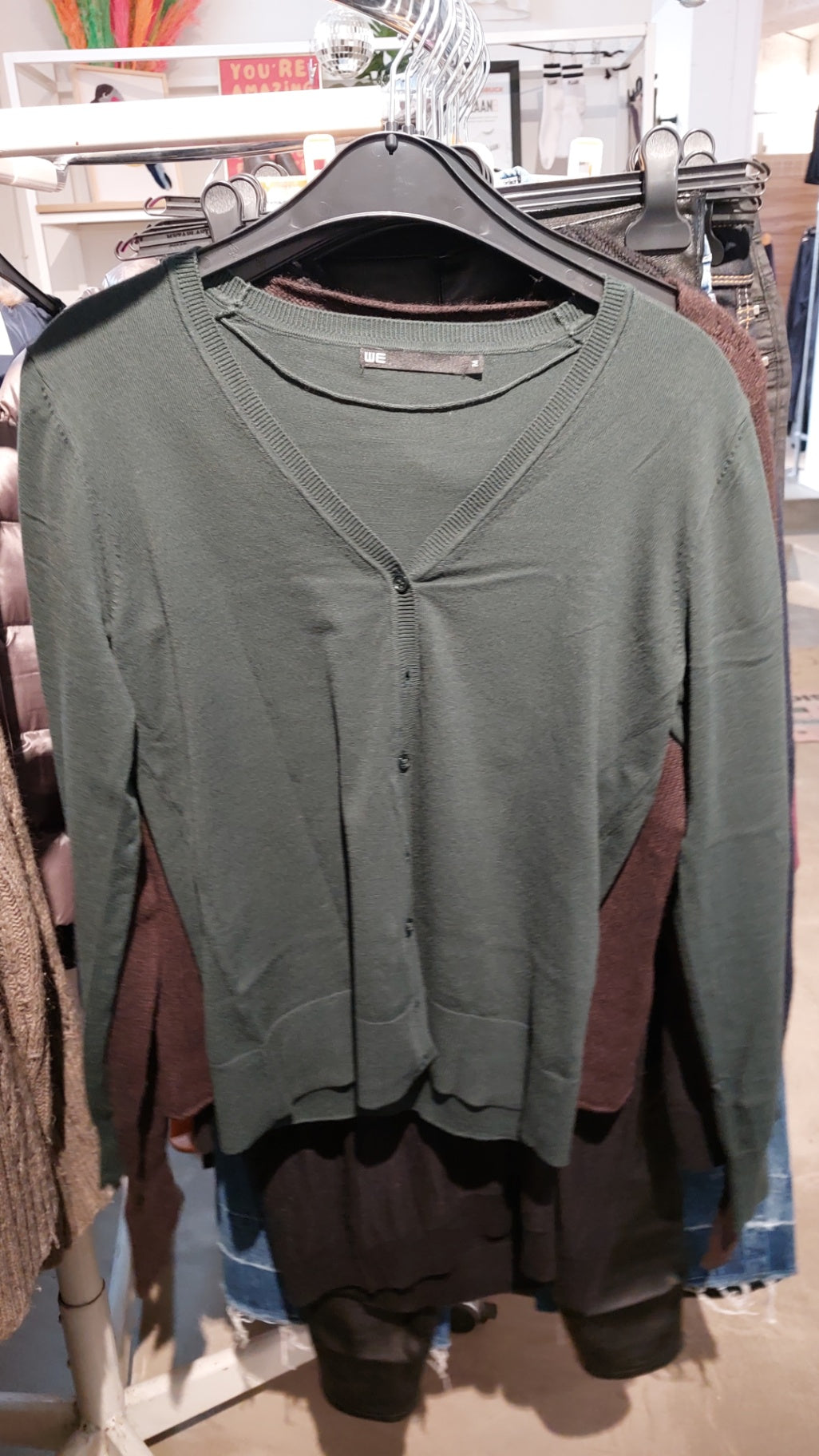 WE Strickjacke Dunkelgrün