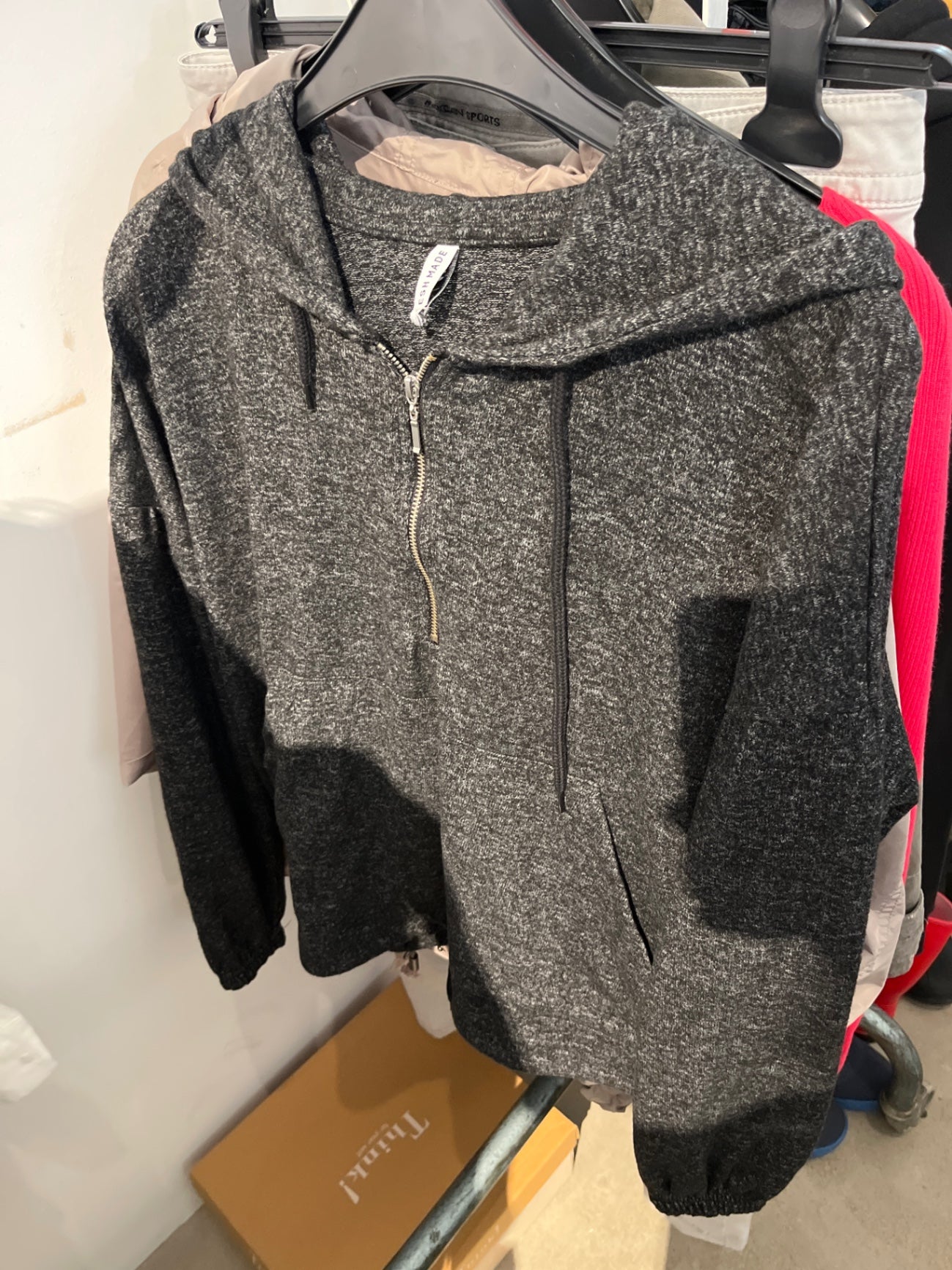 Fresh Made  Pullover mit Halb-Reißverschluss Anthrazit