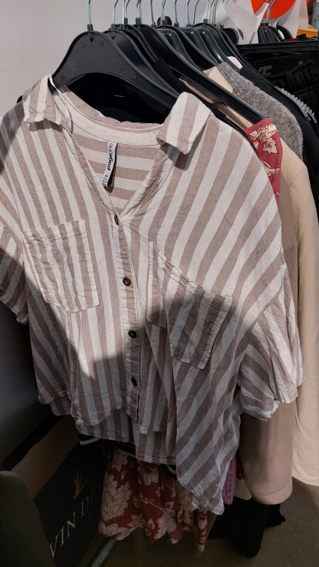 Page one Bluse Beige und Weiß