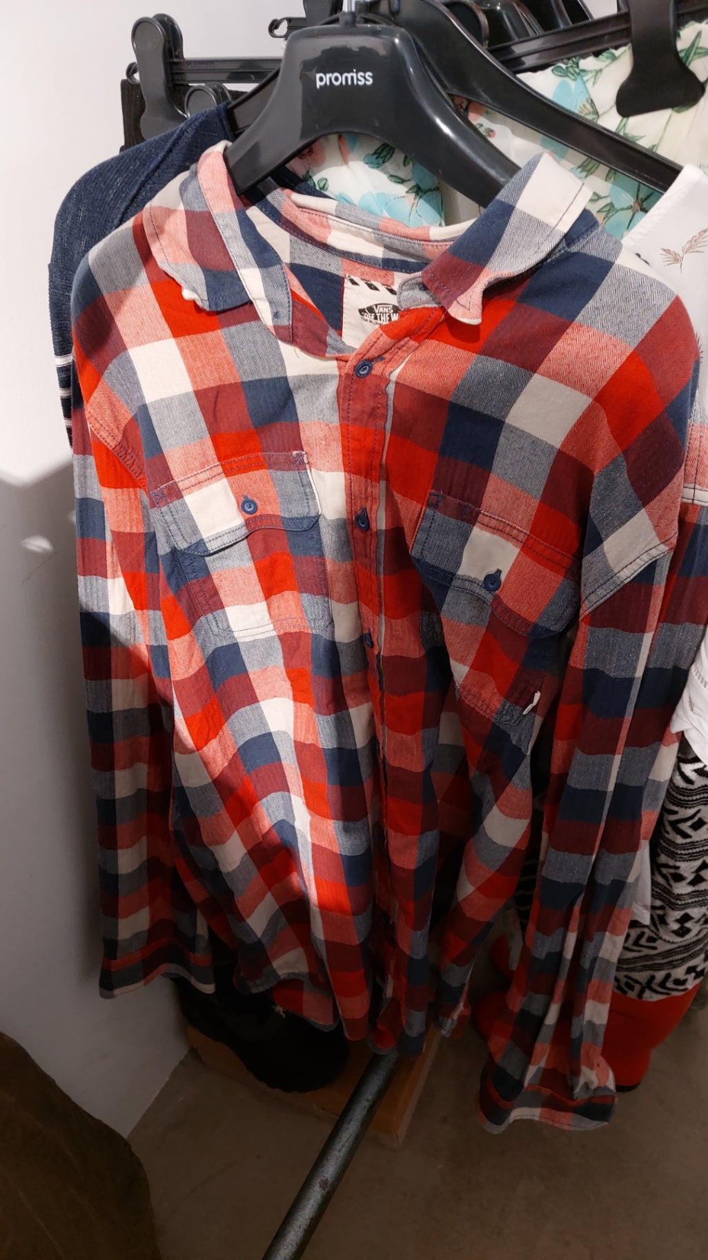 Vans Hemd Rot, Blau und Weiß
