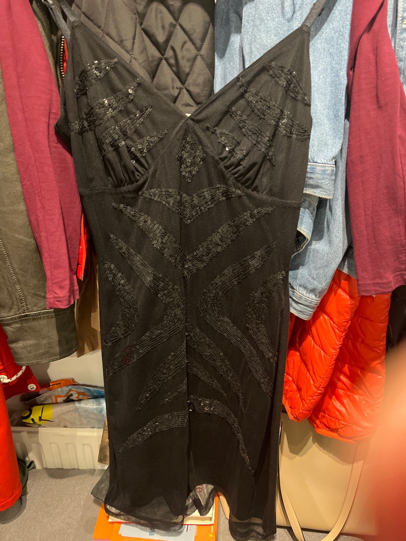 Vero moda Kleid Schwarz Pailetten