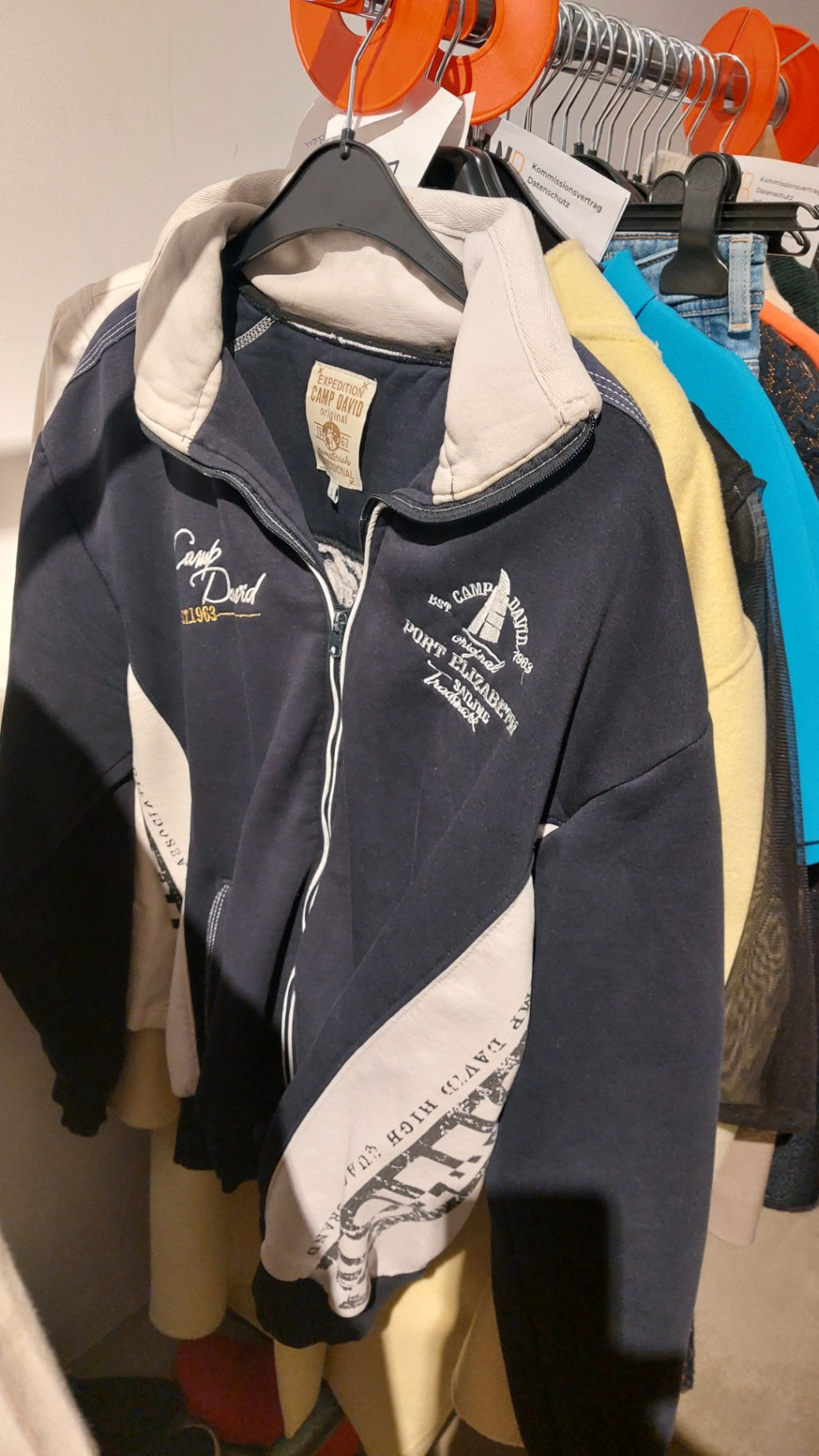 Camp David Sweatjacke Dunkelblau und Beige