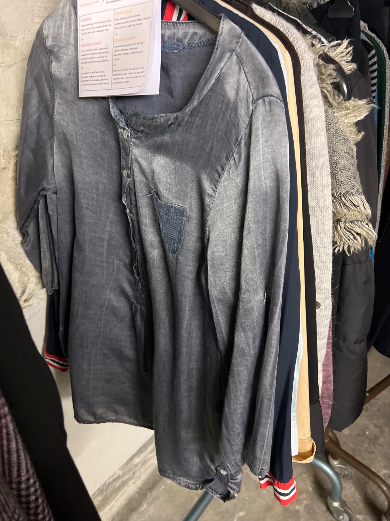 Seide / Baumwolle Bluse Blau