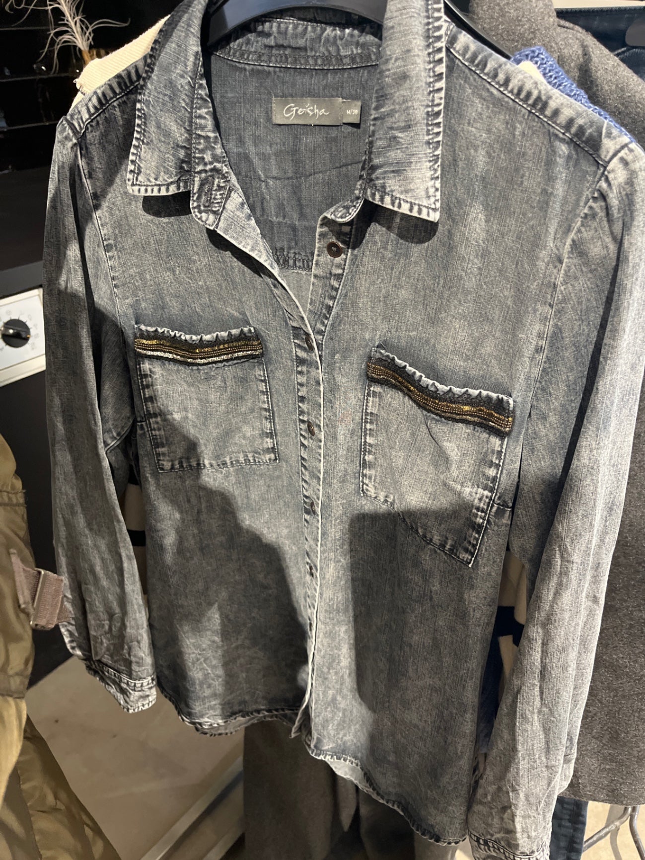 Geisha Jeanshemd Grau