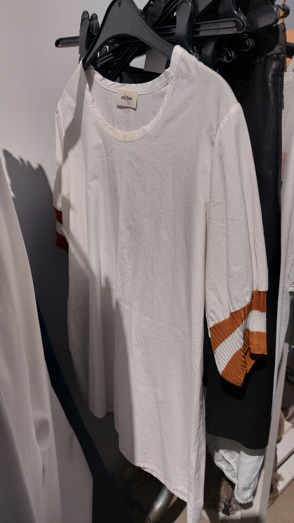 Ottodame T-Shirt Weiß mit braunen und weißen Streifen