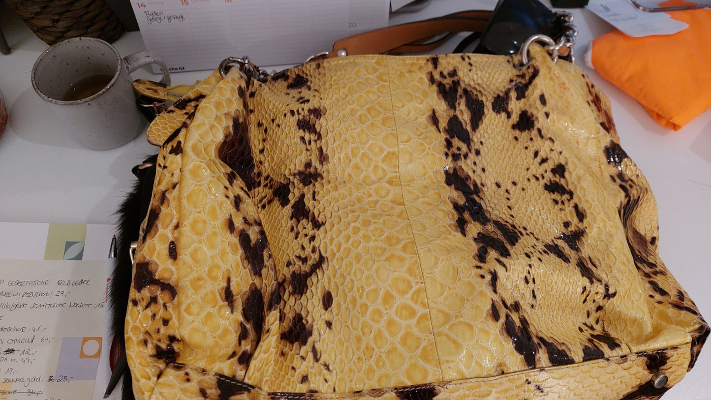 Cavalcanti Tasche Gelb mit braunen Akzenten