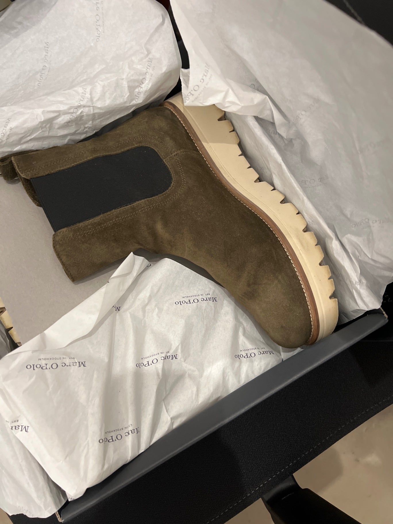 Marc O'Polo Stiefelette Olivgrün