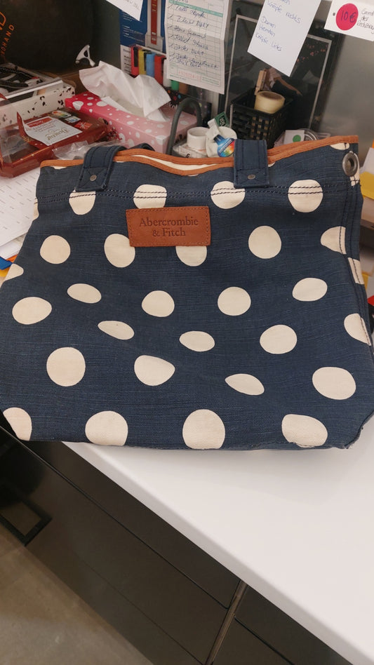 Abercrombie & Fitch Handtasche Blau mit weißen Punkten