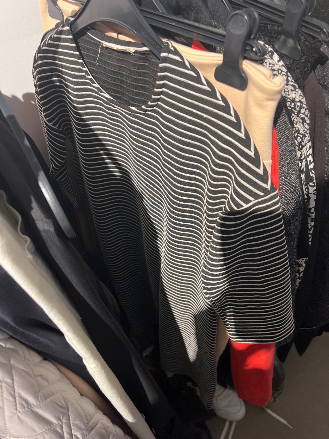 Mango Pullover Kleid Schwarz-Weiß gestreift