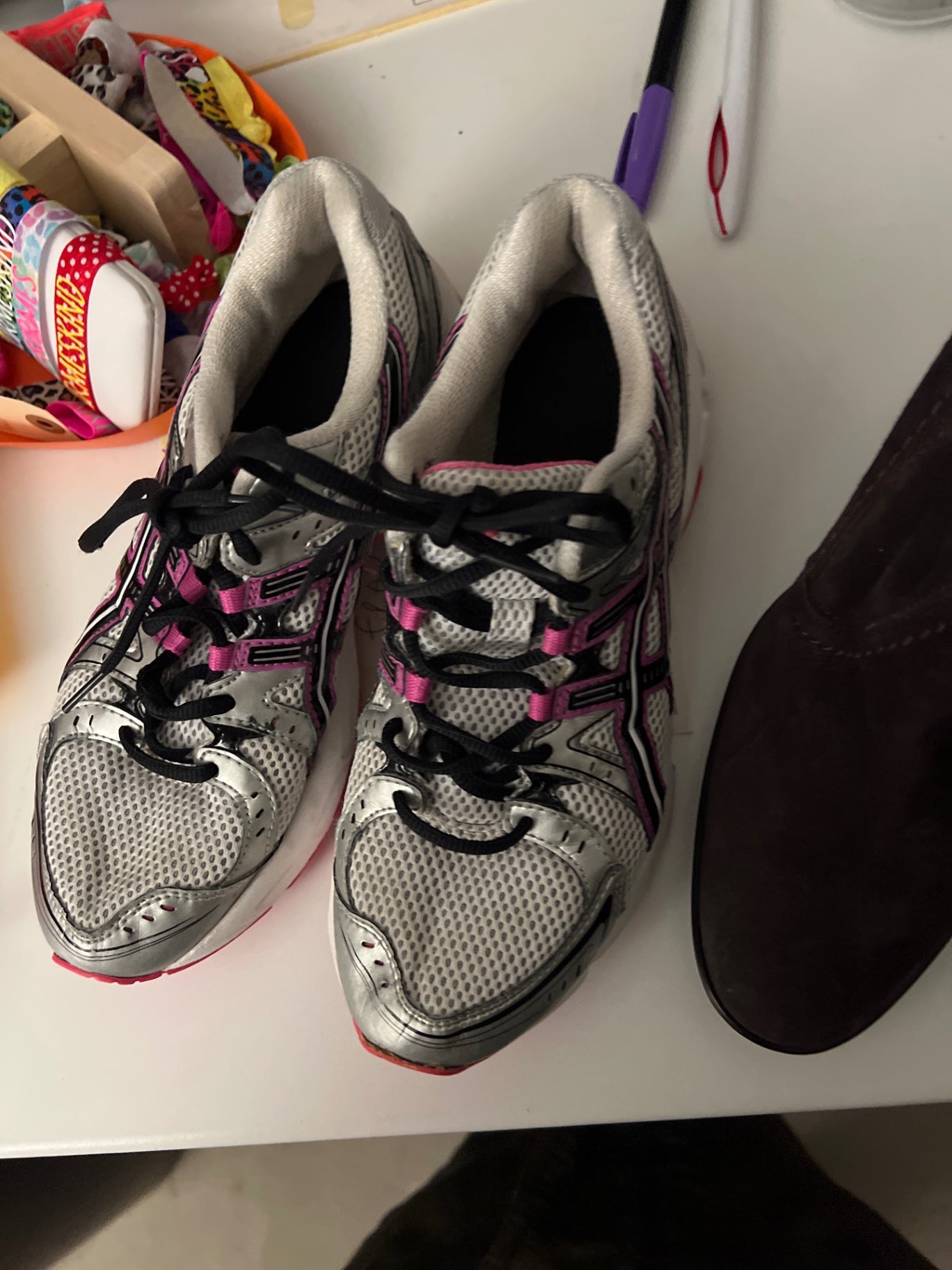 Asics Laufschuhe Silber und Rosa