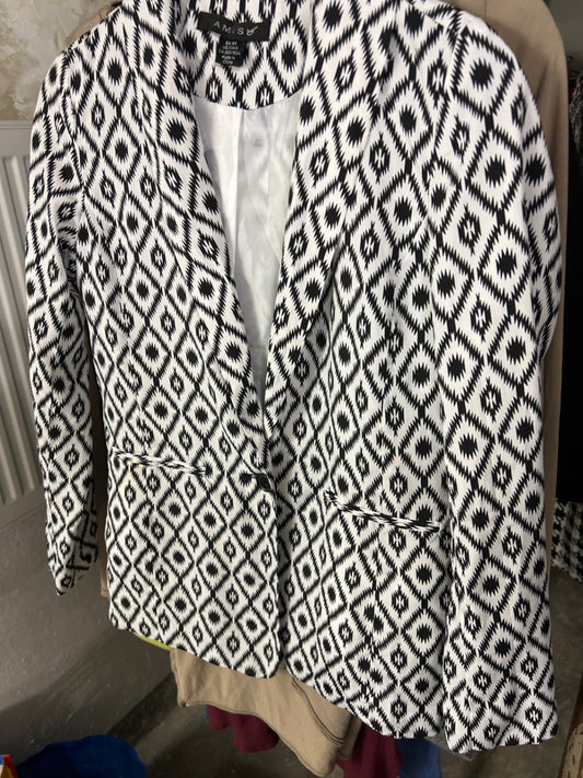 Amisu Blazer Schwarz-Weiß
