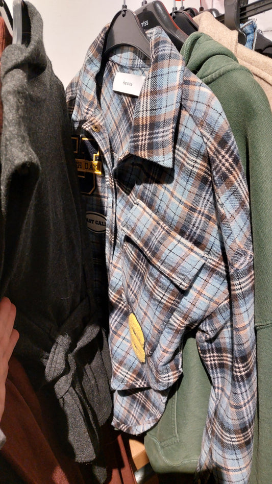 Bershka Hemd Blau kariert