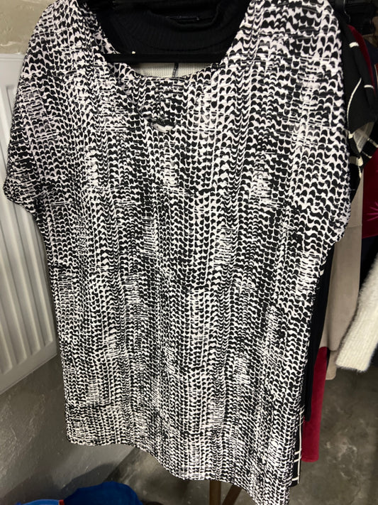 (Monari - ohne Schild) Kleid Schwarz-Weiß Größe: XXL