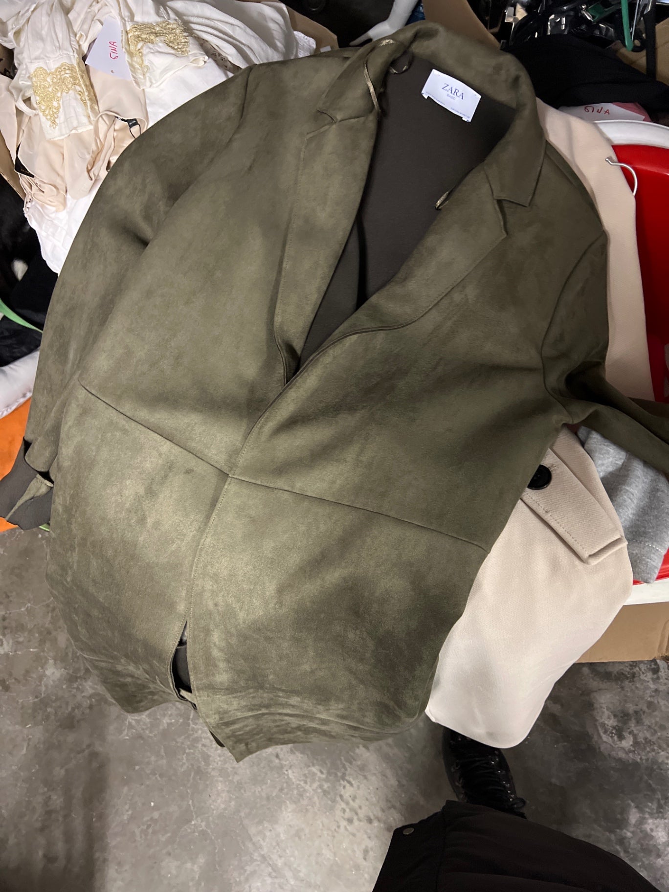 Zara Jacke Mantel Olivgrün Größe: 28