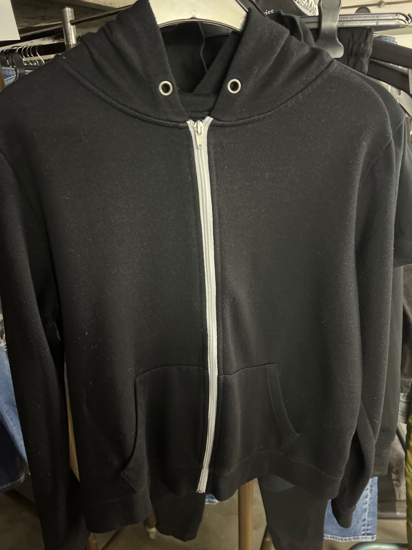 Kapuzensweatshirt Schwarz Größe: XS