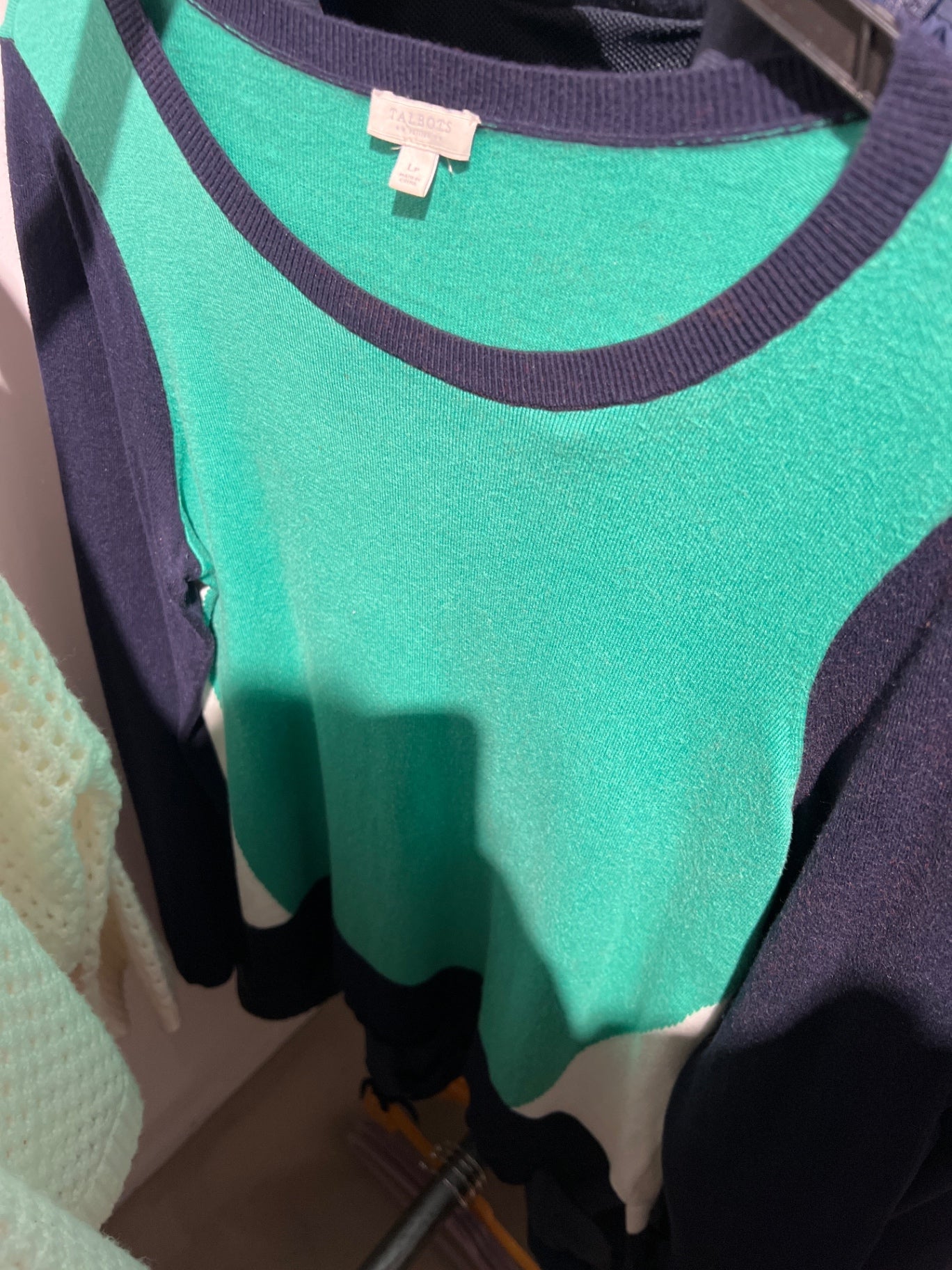 Talbots Pullover Grün und Dunkelblau Größe: M