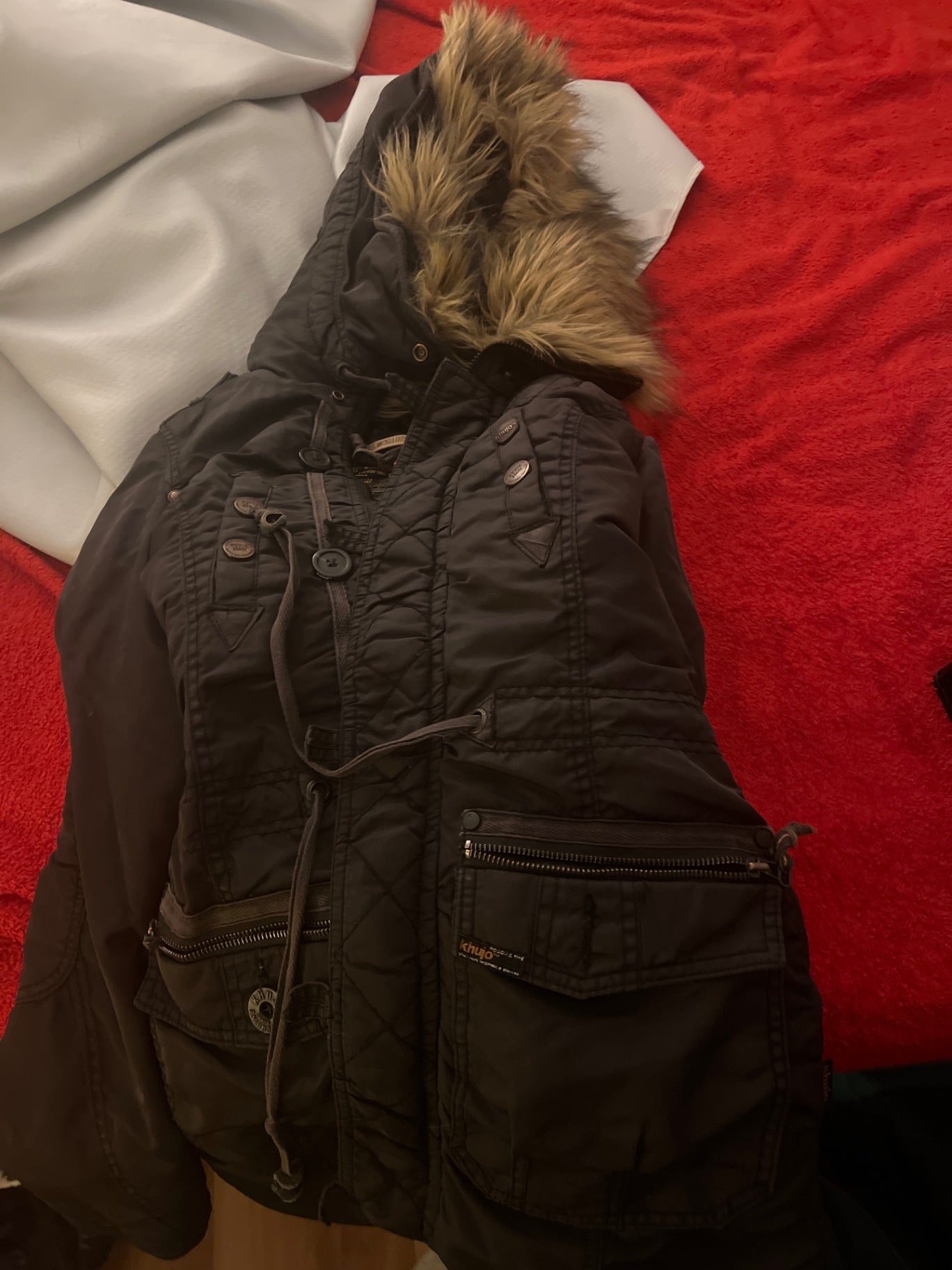 Khujo Wintermantel Schwarz Größe: S