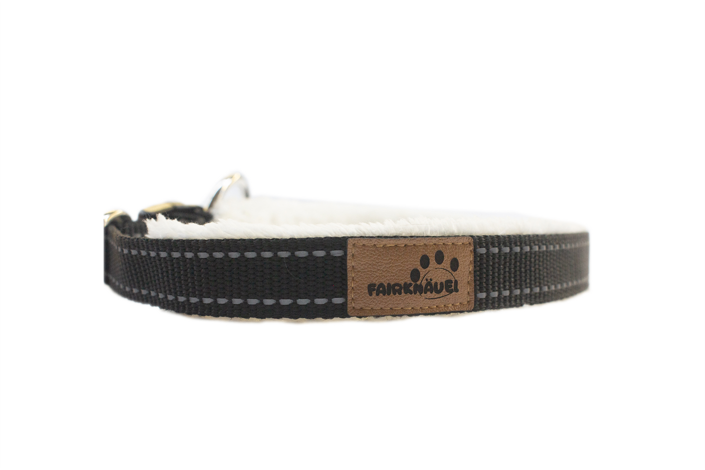 Fairknäuel Halsband Schwarz Reflekt Größe: XS