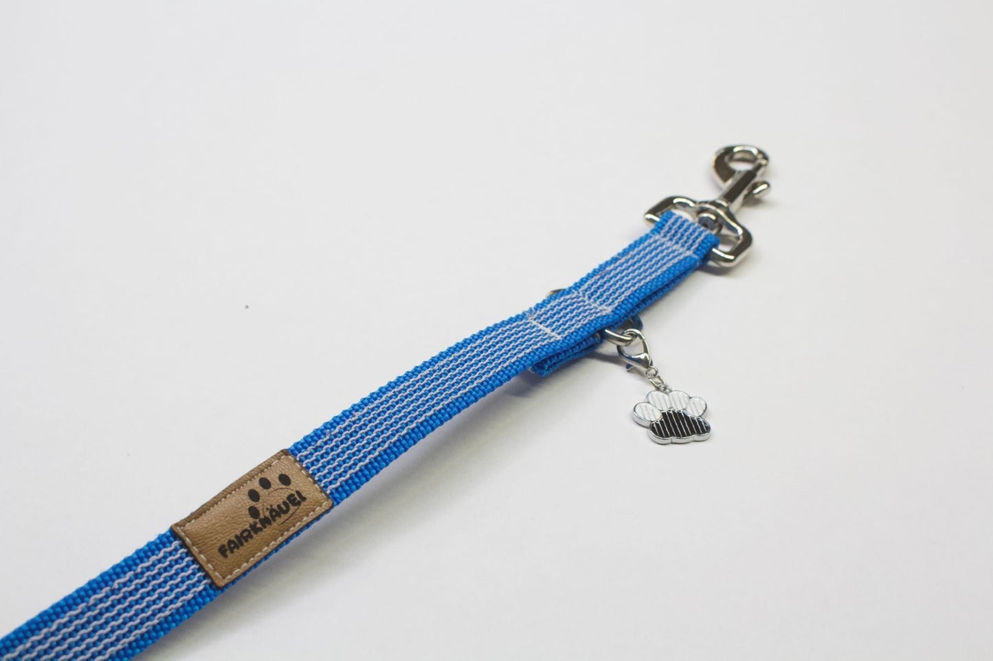 Fairknäuel Leine Blau Gummiert