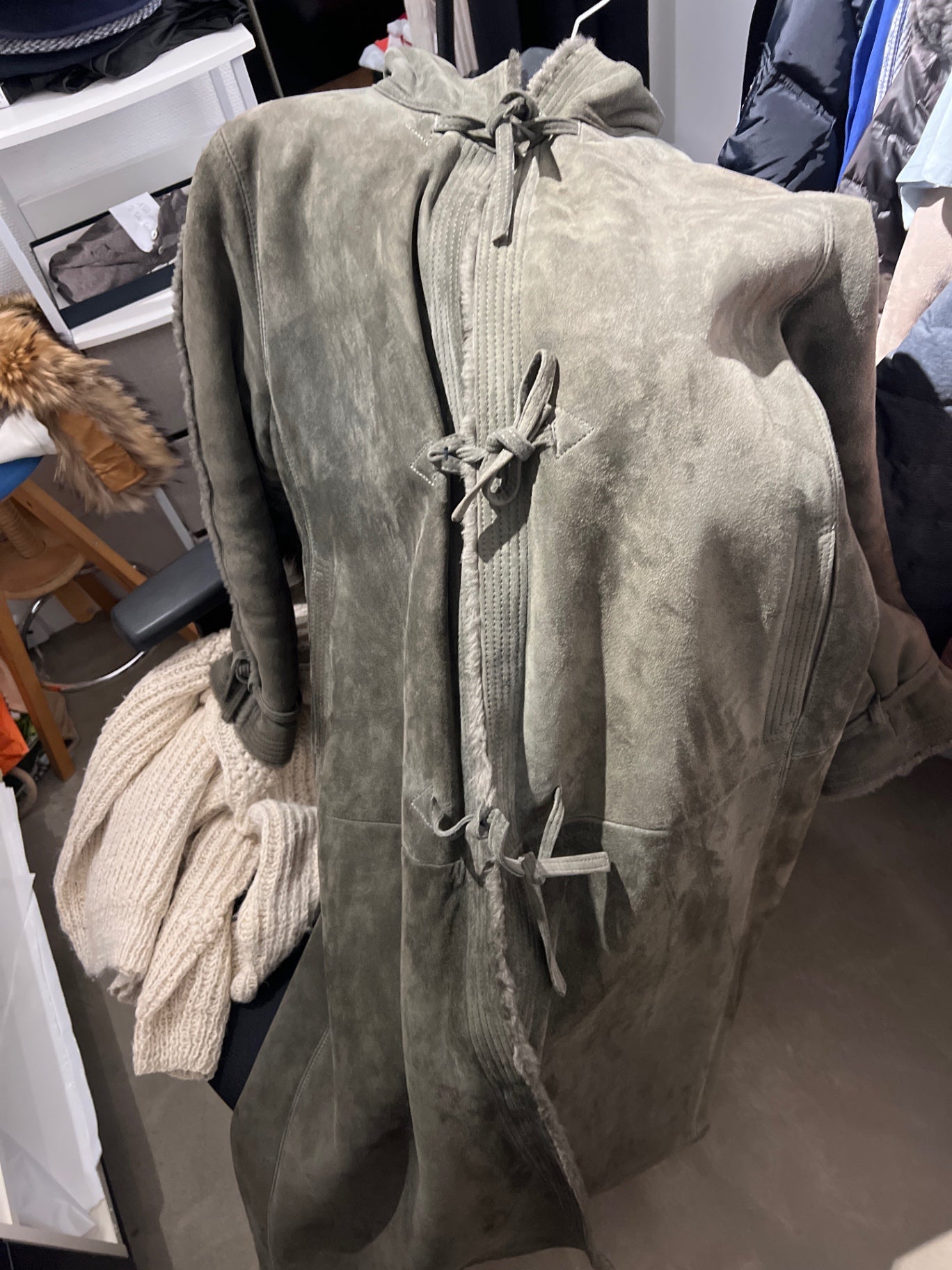 Mantel Gefüttert Grün Größe: M-L