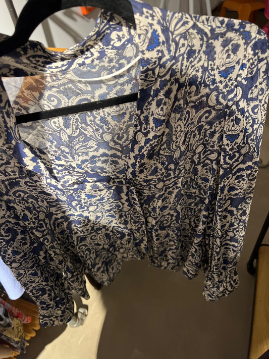 Cinque Bluse Blau und Weiß Größe: 36