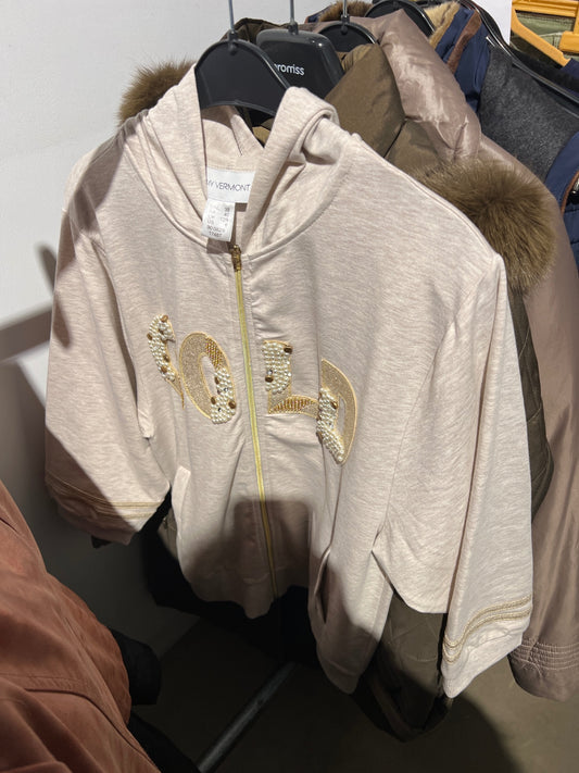 Amy Vermont Kapuzenpullover Beige Größe: 38.