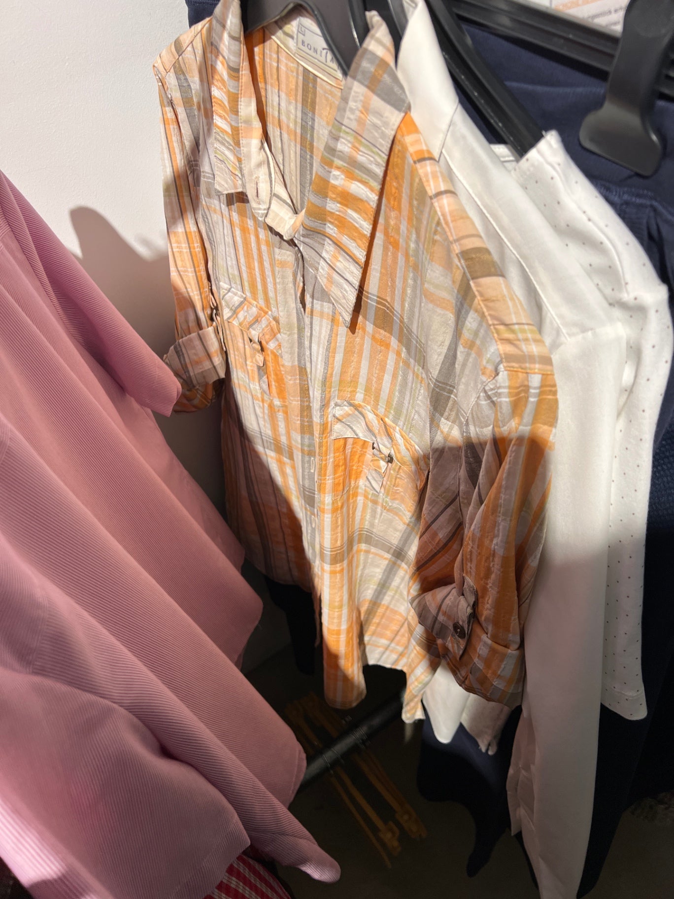 Bonita Hemd Orange kariert Größe: 42