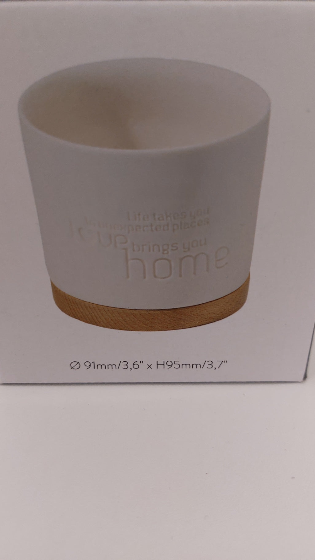 Spaas Kerze Weiß "love brings you home"