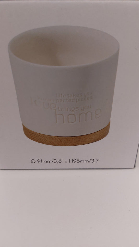 Spaas Kerze Weiß "love brings you home"