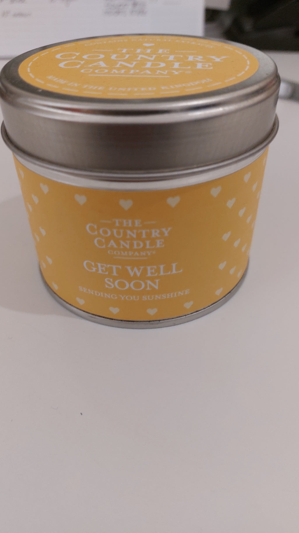 Kerze Gelb "get well soon"