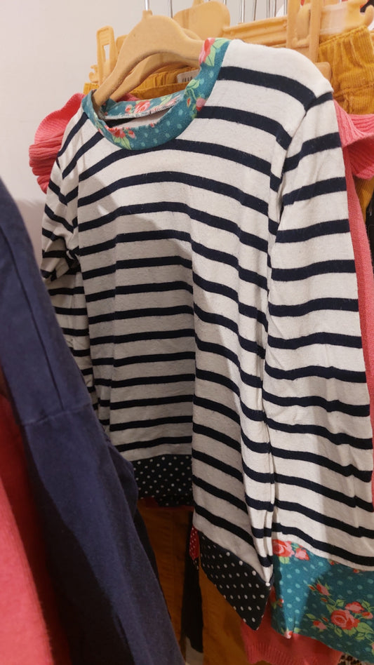 Pullover Weiß und Blau gestreift Größe: 110