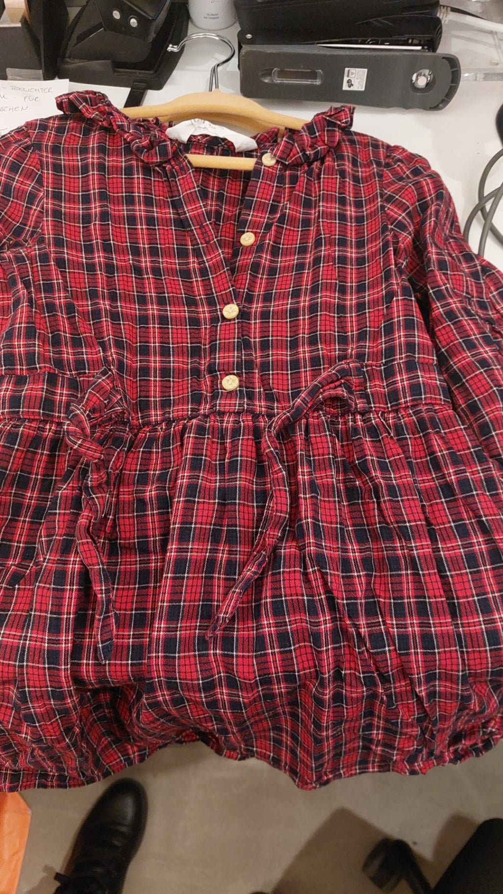 H&M Kleid Rot kariert Größe: 110