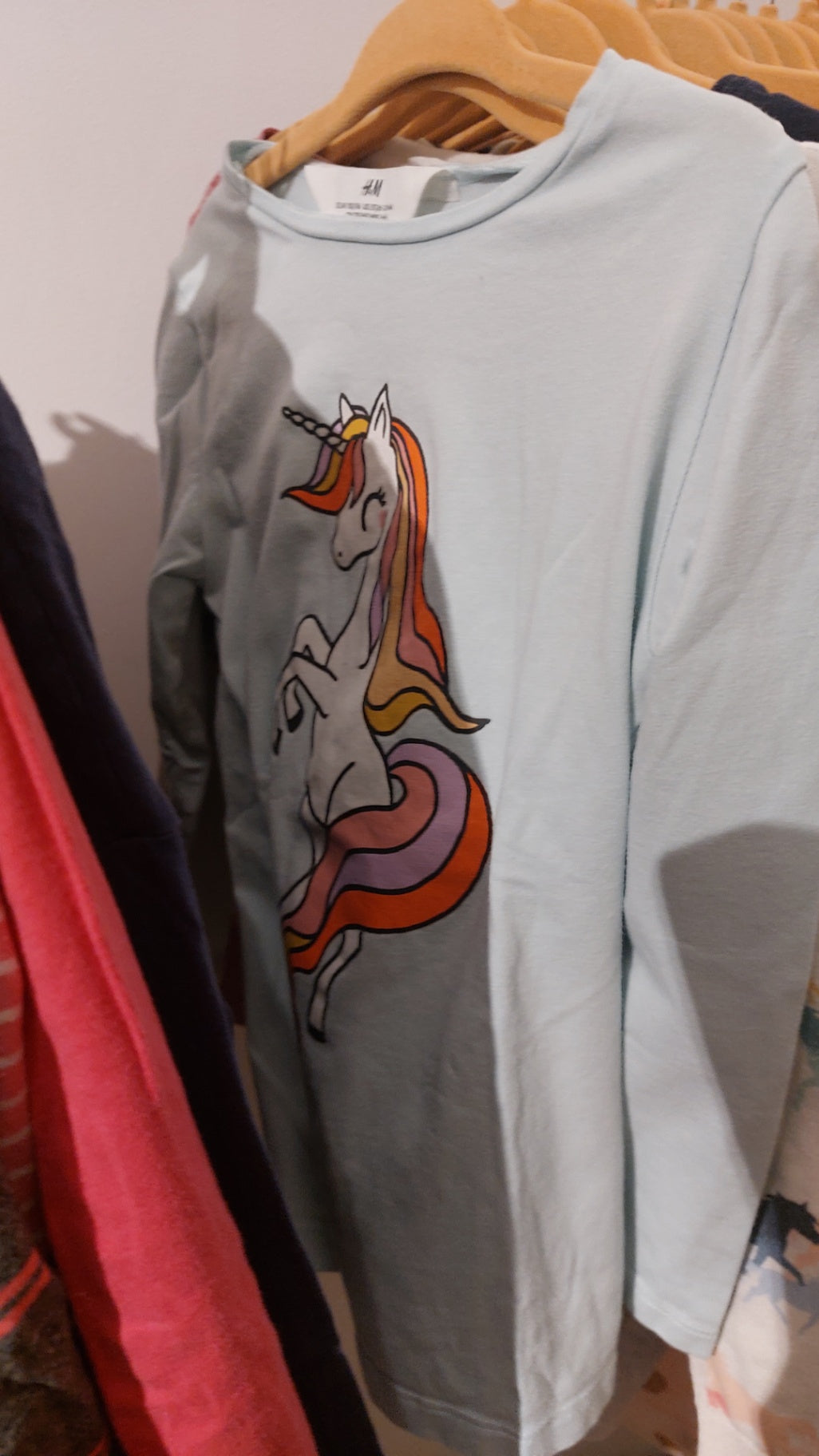 H&M Langarmshirt Hellblau Größe: 116