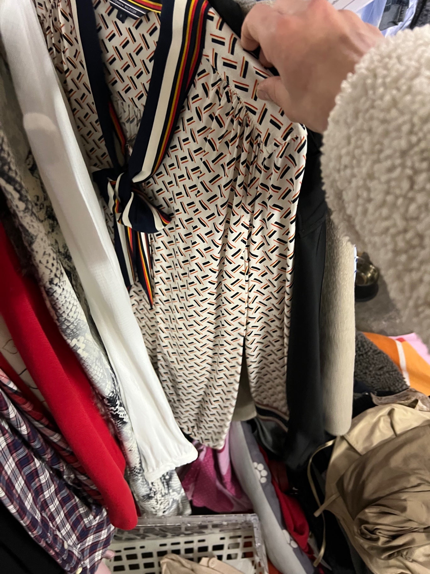 Tommy Hilfiger Bluse Creme mit buntem Muster Größe: S