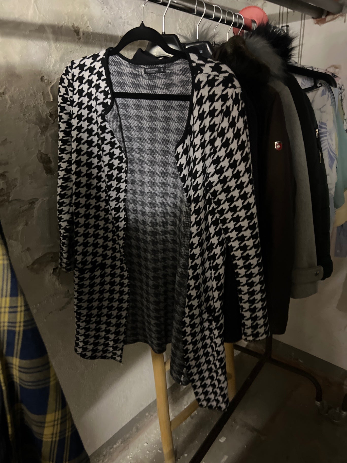 Reserved Cardigan Schwarz-Weiß Größe: S