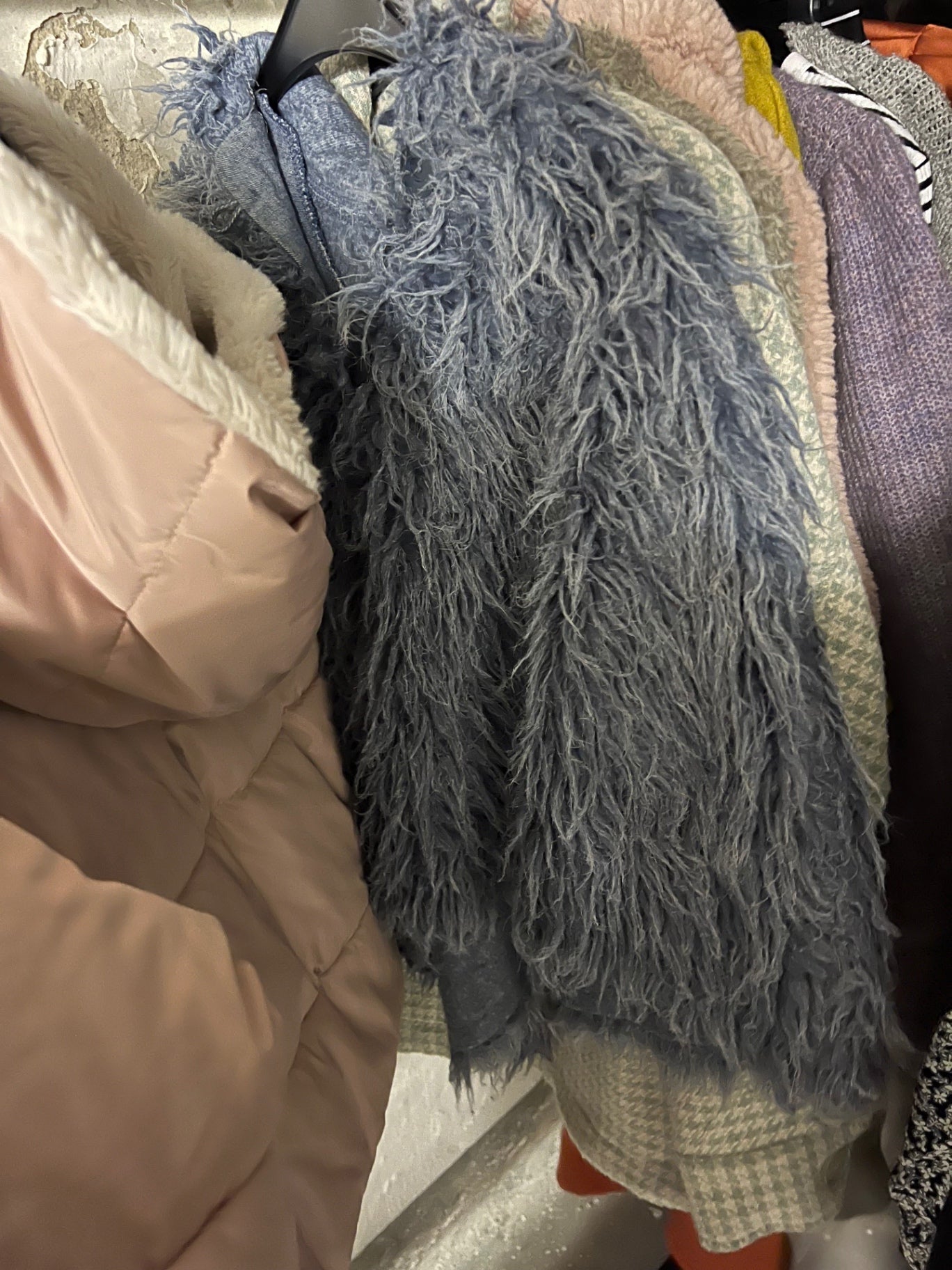 Flauschige Jacke Blau Größe: M