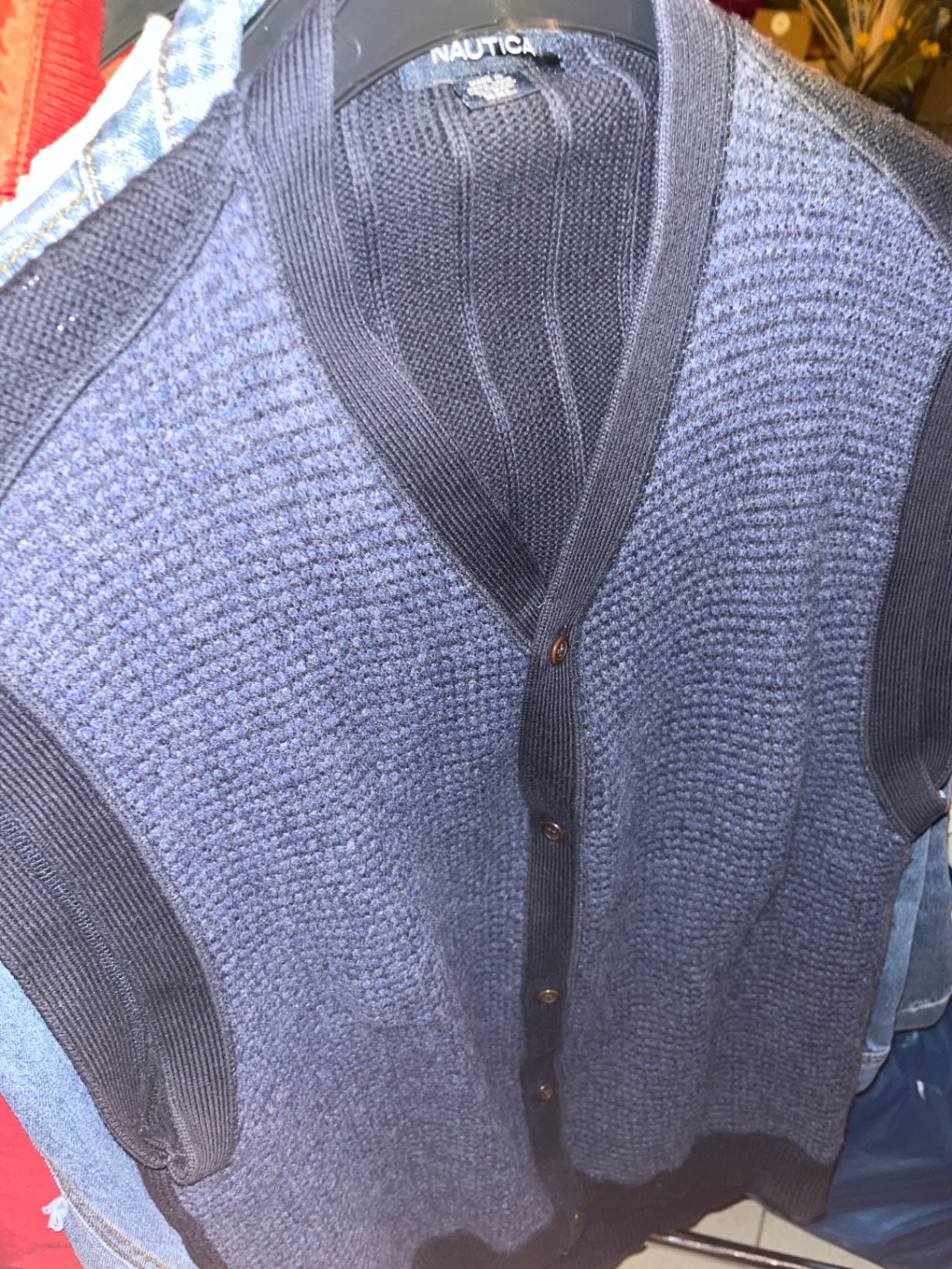 Nautica Strickweste Blau Größe: XXL