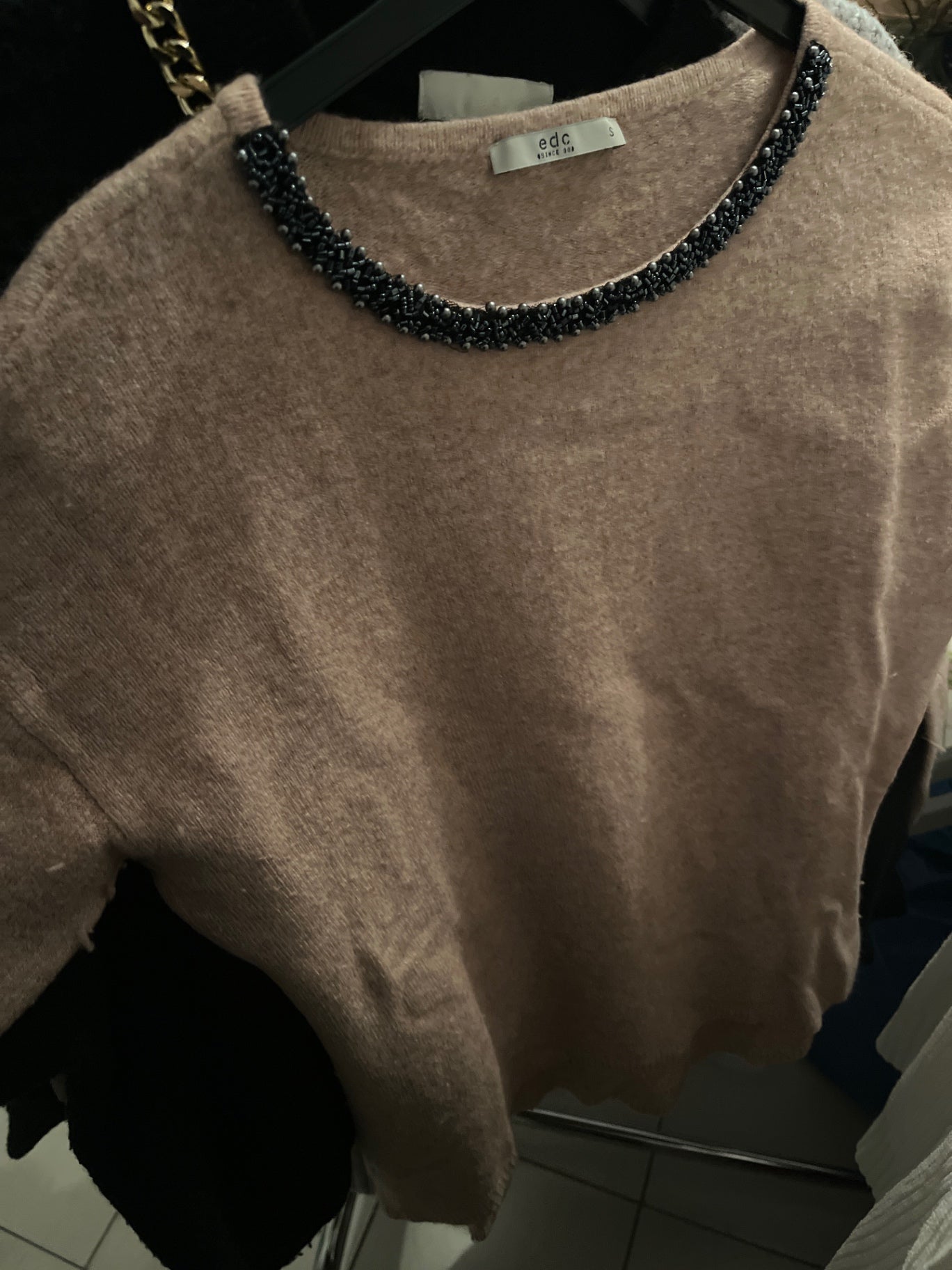 edc by Esprit Pullover Rosa, pailetten Größe: S