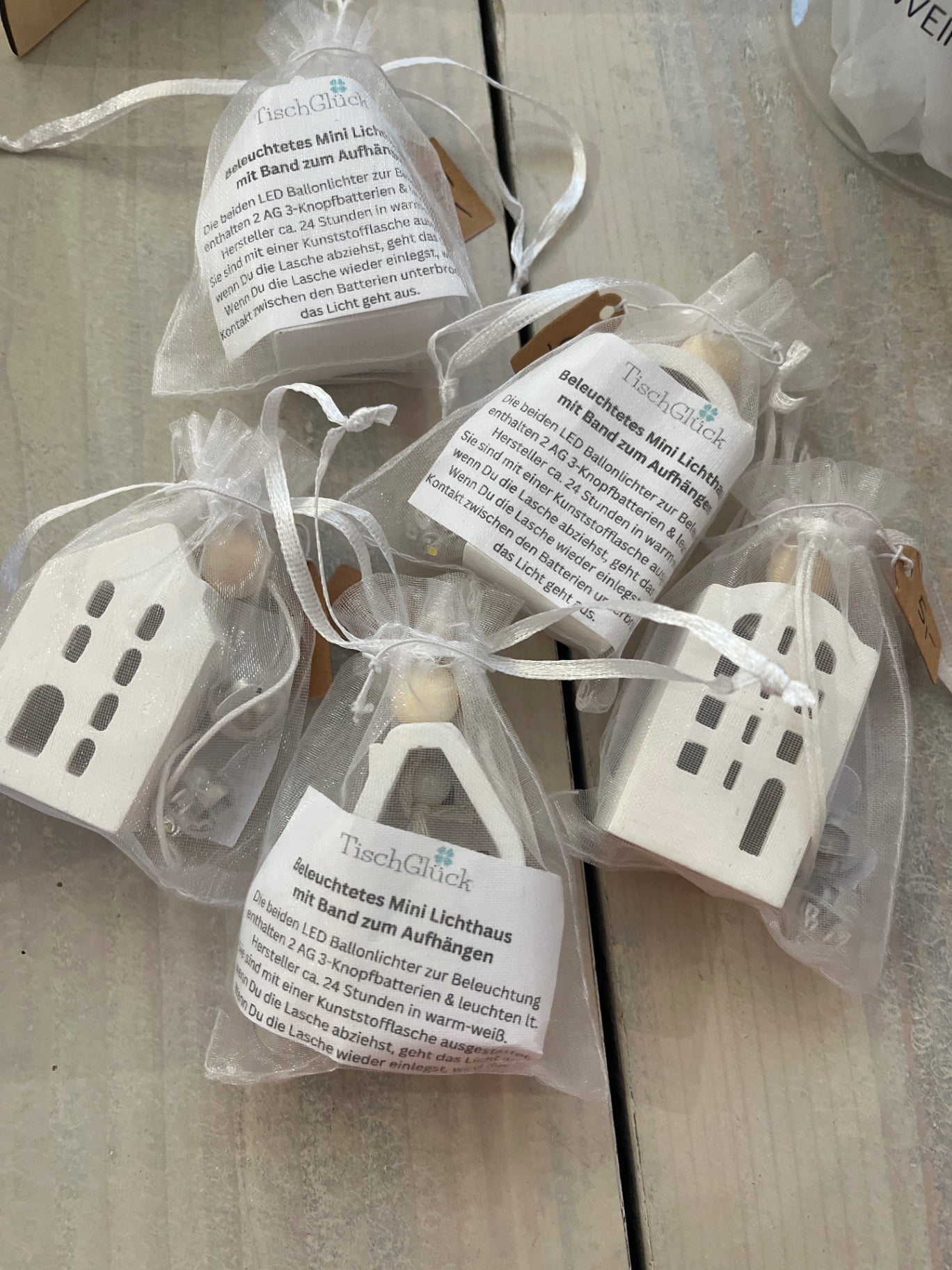 TischGlück Mini Lichthaus Weiß Größe: