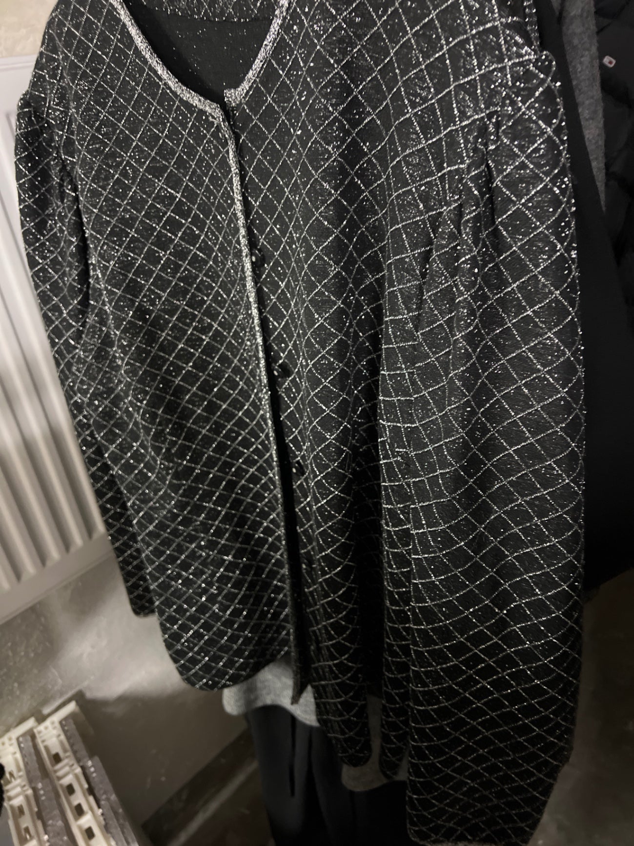 VINTAGE! Jacke Schwarz Silber Größe: L
