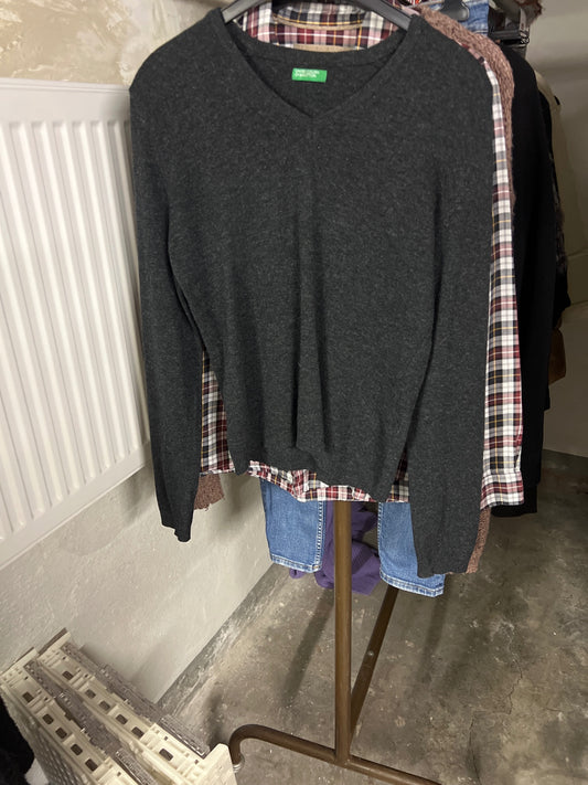 Benetton Pullover Dunkelgrau Größe: S