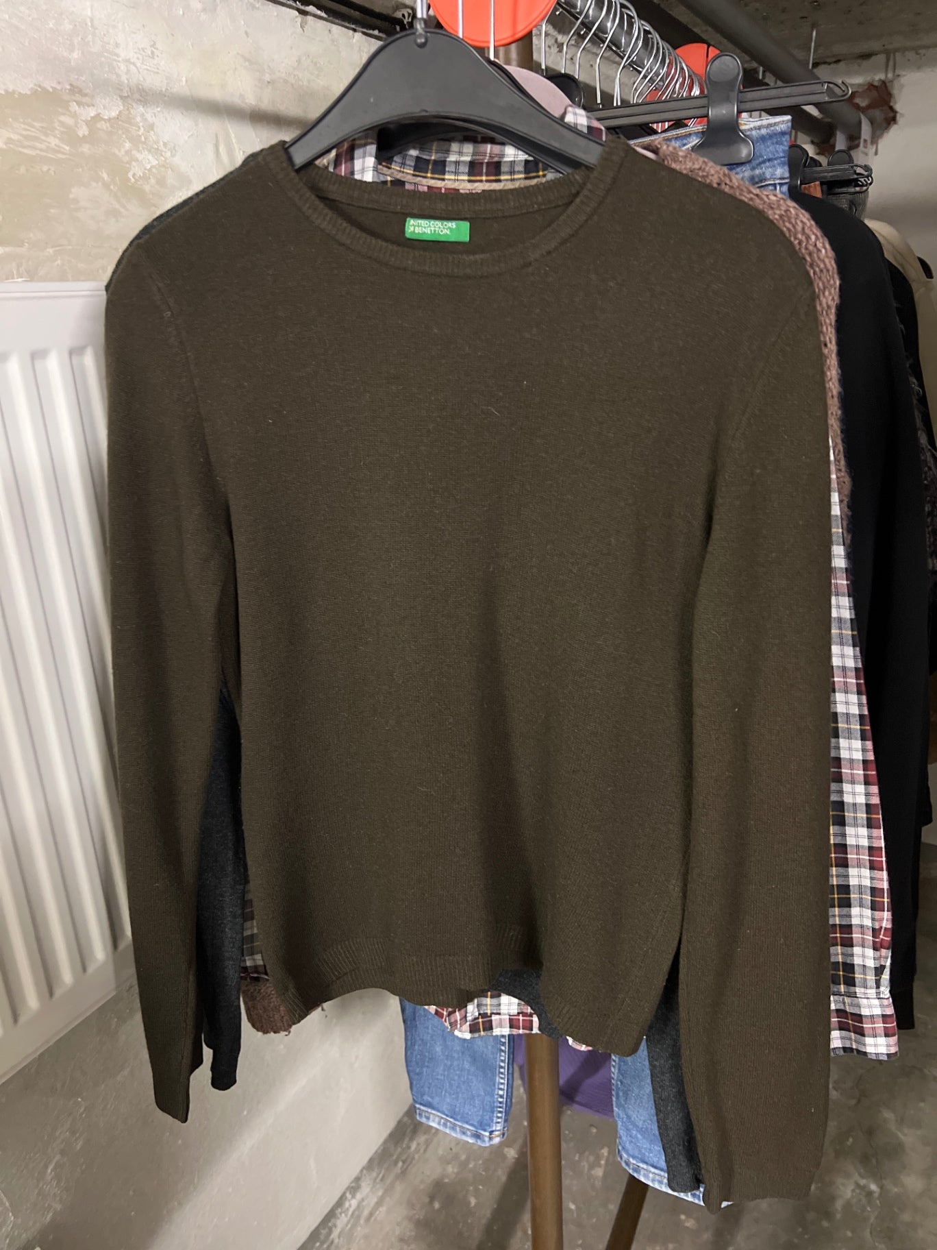 Benetton Pullover Olivgrün Größe: S