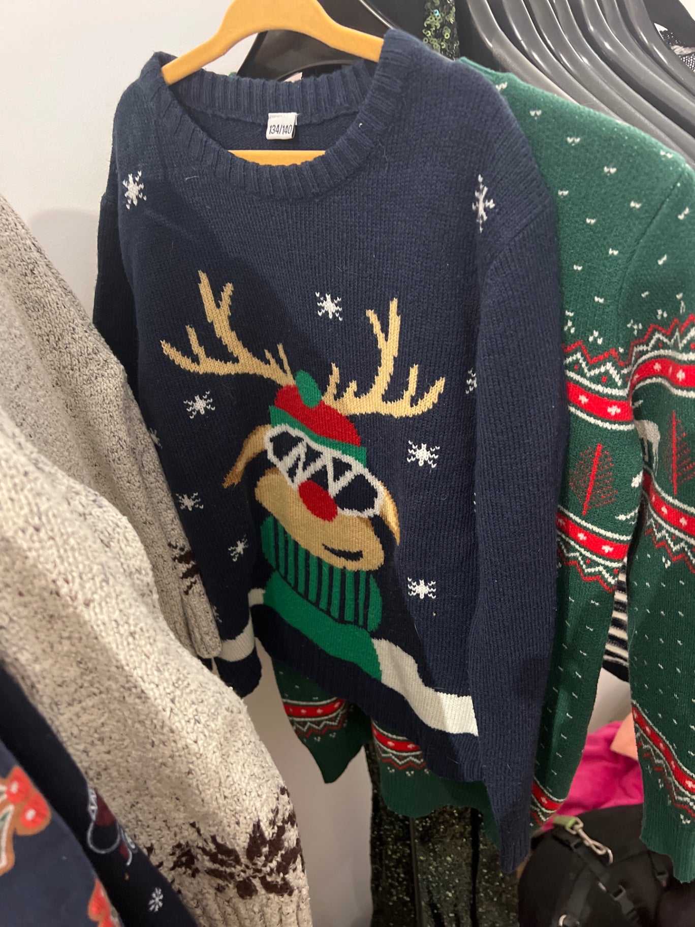 Weihnachtspulli Blau Größe: 134/140