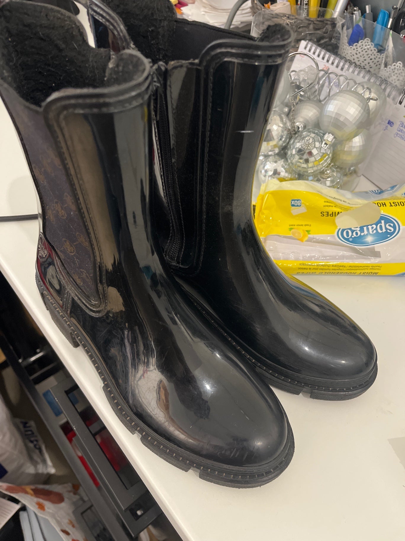 Rieker Gummistiefel Schwarz Größe: 38