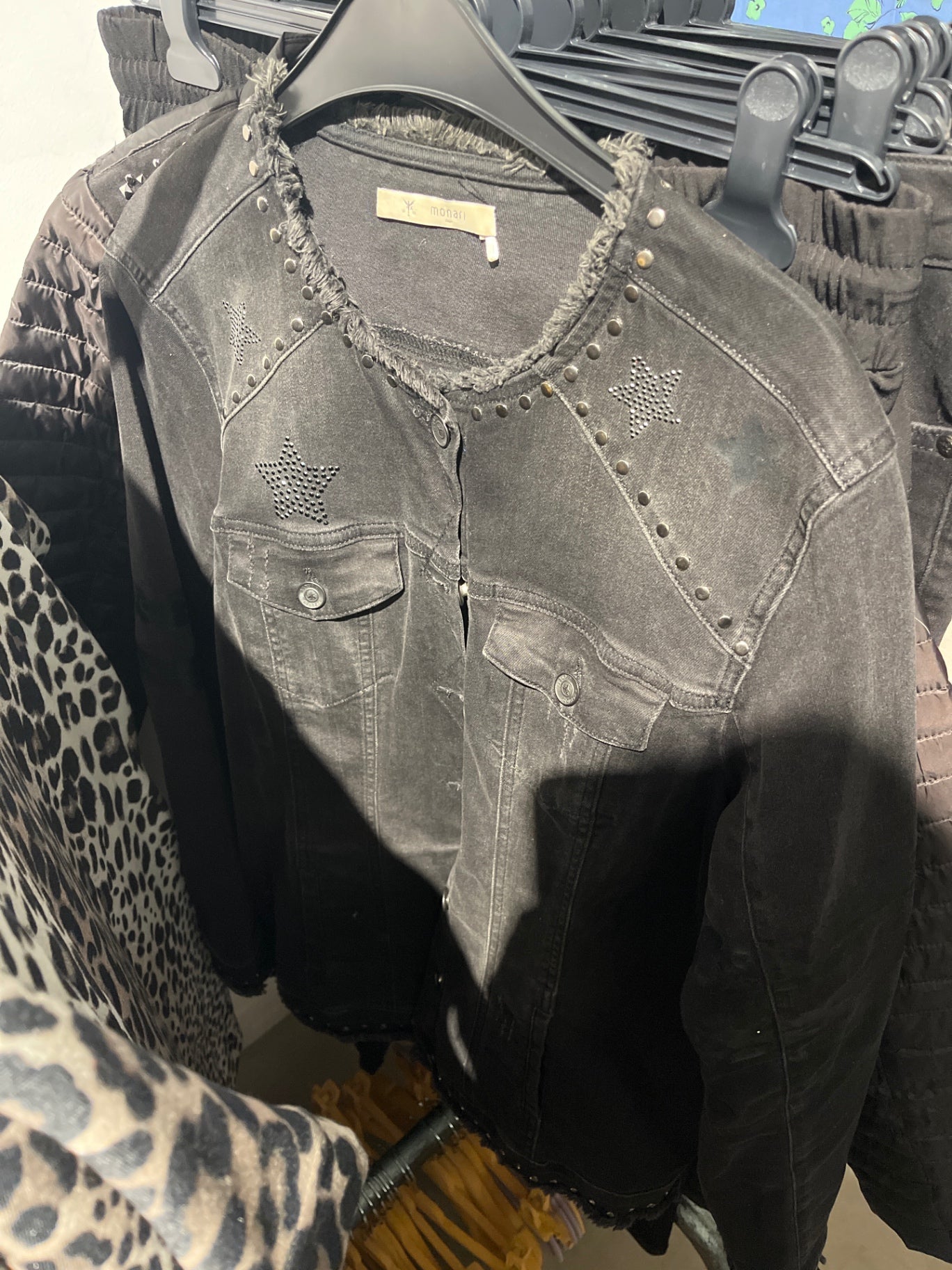 Monari Jeansjacke Schwarz Größe: 46