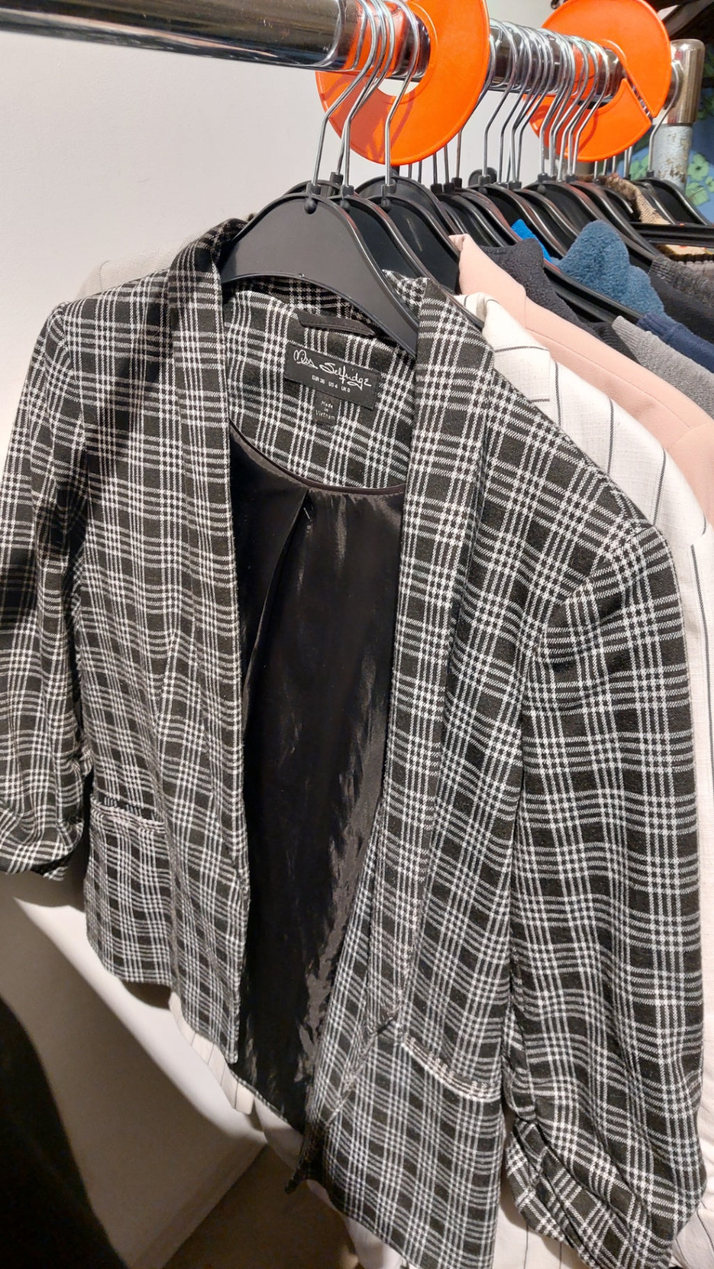 Miss Selfridge Blazer Schwarz und Weiß kariert Größe: 36